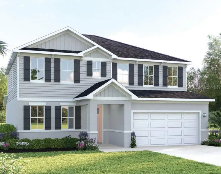 Front exterior of a new home in Morningside Reserve, Leesburg, FL, highlighting curb appeal (Image 1). Front exterior of a new home in Morningside Reserve, Leesburg, FL, highlighting curb appeal (Image 1).
