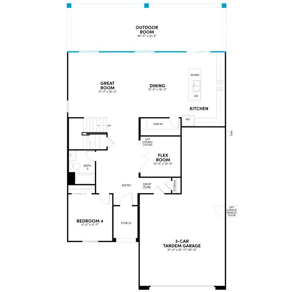 2D floor plan layout for the Ponderosa Phase 5a by Brookfield Residential in Highland Ridge at Alamar, Avondale, AZ (Image 21). 2D floor plan layout for the Ponderosa Phase 5a by Brookfield Residential in Highland Ridge at Alamar, Avondale, AZ (Image 21).