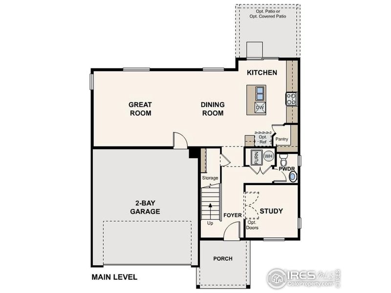 2D floor plan layout of this home in Prairie Song, Windsor, CO (Image 3).