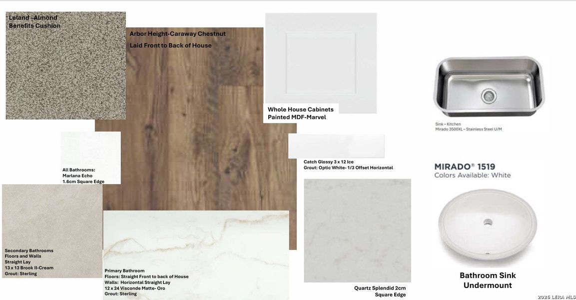 Sample of building materials used in homes in The Parklands, Schertz (Image 5).