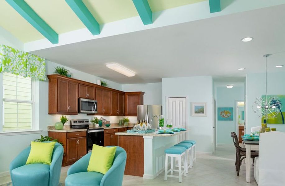 Representative furnished interior of a home built from the Bamboo by Minto Communities in Latitude Margaritaville Watersound, Panama City Beach (Image 4). Representative furnished interior of a home built from the Bamboo by Minto Communities in Latitude Margaritaville Watersound, Panama City Beach (Image 4).