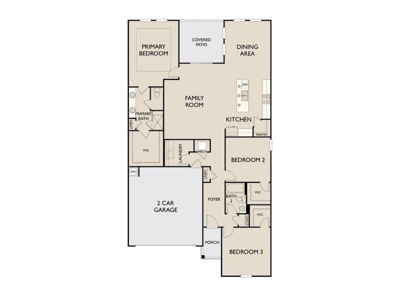 2D floor plan layout of this home in Cedars at Cane Ridge | 55+ Community, Antioch, TN (Image 3).