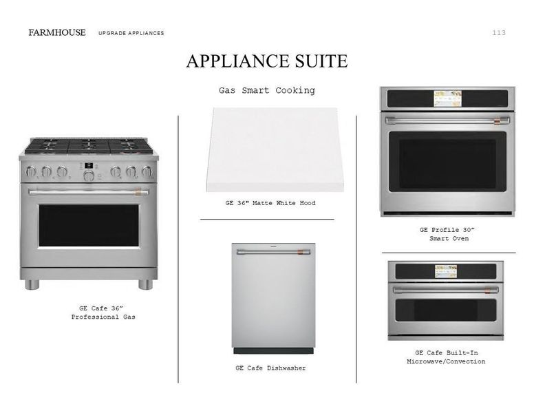 Farmhouse Look Palette 3: Appliance Selection Sheet (*Artist rendering used for illustration purposes only.)