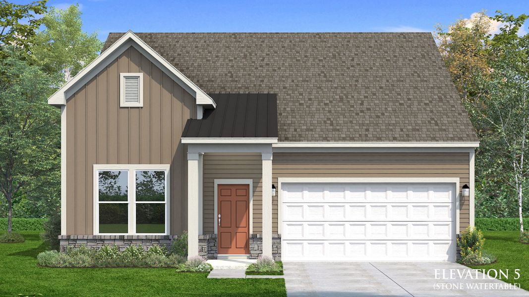 Representative exterior photo of a completed home built from the Greenwich by DRB Homes in Mason Glenn, Franklinton, NC (Image 20).