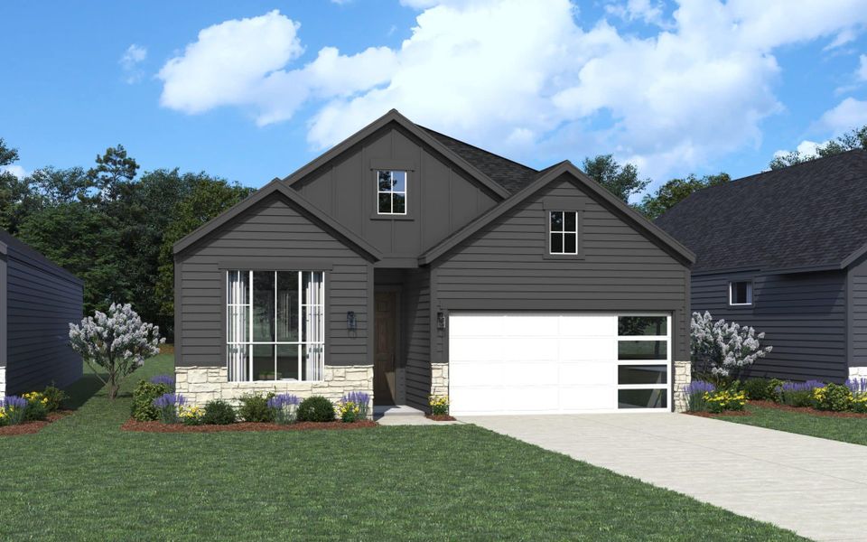 Representative exterior photo of a completed home built from the Delos – HD by Chesmar Homes in Prominence – Now Selling, San Antonio, TX (Image 2). Representative exterior photo of a completed home built from the Delos – HD by Chesmar Homes in Prominence – Now Selling, San Antonio, TX (Image 2).