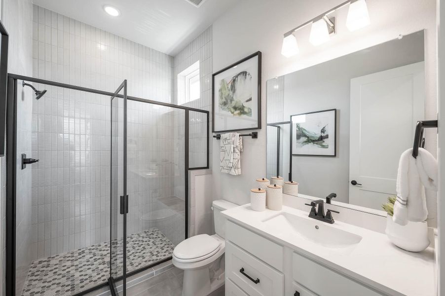 Furnished interior view inside a new home in Bridgeland, Cypress (Image 23).