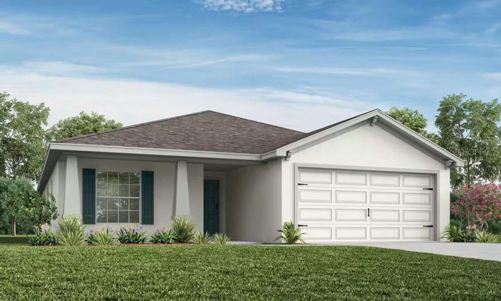 Front exterior of a new home in Harbor at Lake Henry - Single-Family Homes, Winter Haven, FL, highlighting curb appeal (Image 1). Front exterior of a new home in Harbor at Lake Henry - Single-Family Homes, Winter Haven, FL, highlighting curb appeal (Image 1).