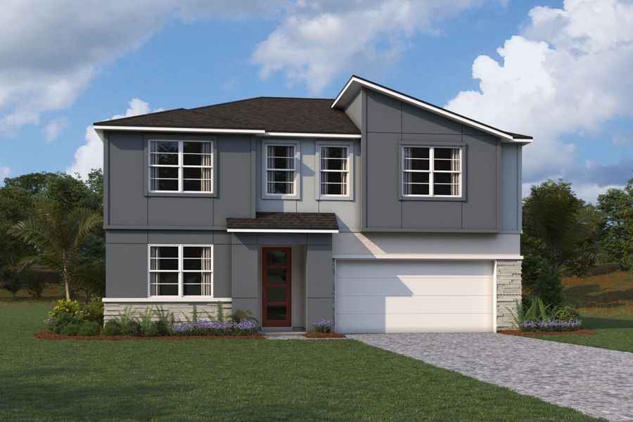 Representative exterior photo of a completed home built from the Olympic by Mattamy Homes in Crosswind Ranch, Parrish, FL (Image 6).