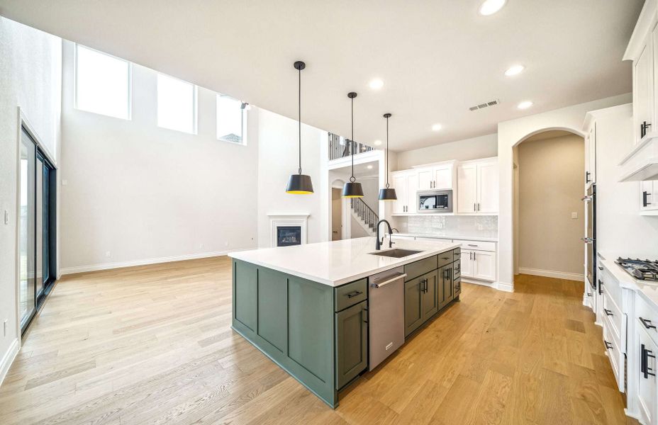 Furnished interior view inside a new home in Bridgeland 60′, Cypress (Image 10).