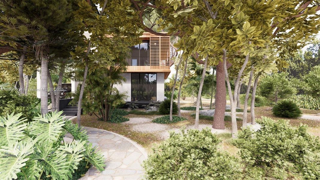 Exterior details and patio area of a home in , El Portal (Image 7). Exterior details and patio area of a home in , El Portal (Image 7).