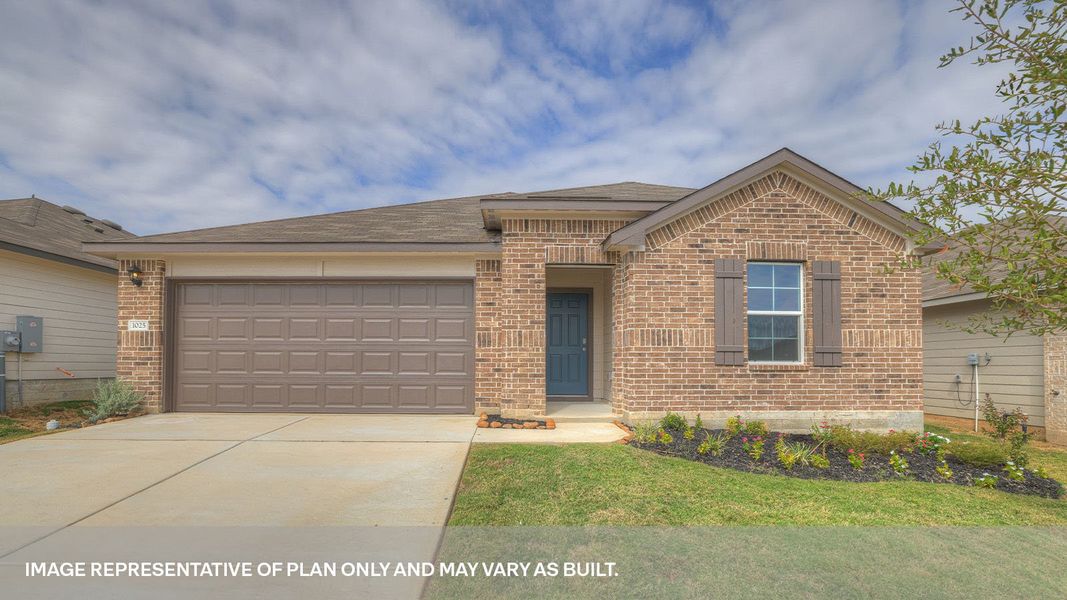 Representative exterior photo of a completed home built from the The Lakeway by D.R. Horton in Arroyo Ranch, Seguin, TX (Image 2). Representative exterior photo of a completed home built from the The Lakeway by D.R. Horton in Arroyo Ranch, Seguin, TX (Image 2).