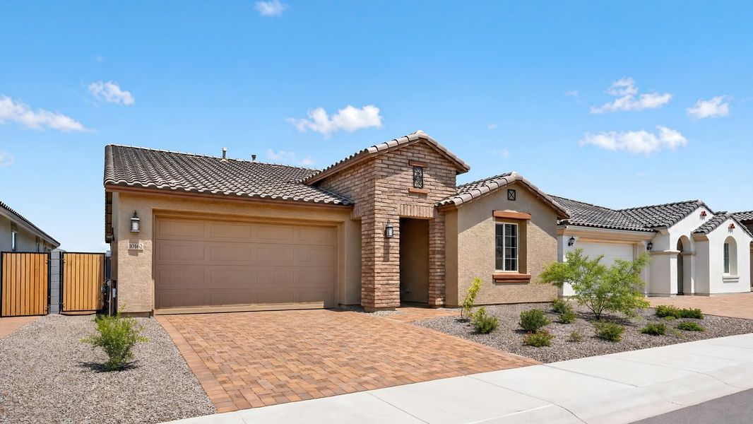 Front exterior of a new home in Parkside, Avondale, AZ, highlighting curb appeal (Image 20).