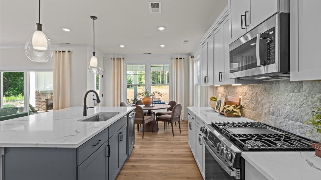 The Beramont Plan by DRB Homes in Farms at Bellingham, Mooresville NC.- Kitchen The Beramont Plan by DRB Homes in Farms at Bellingham, Mooresville NC.- Kitchen