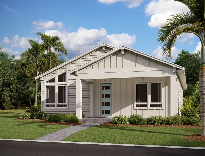 Representative exterior photo of a completed home built from the Brigham by Ashton Woods in Weslyn Park Single Family, St. Cloud, FL (Image 10).