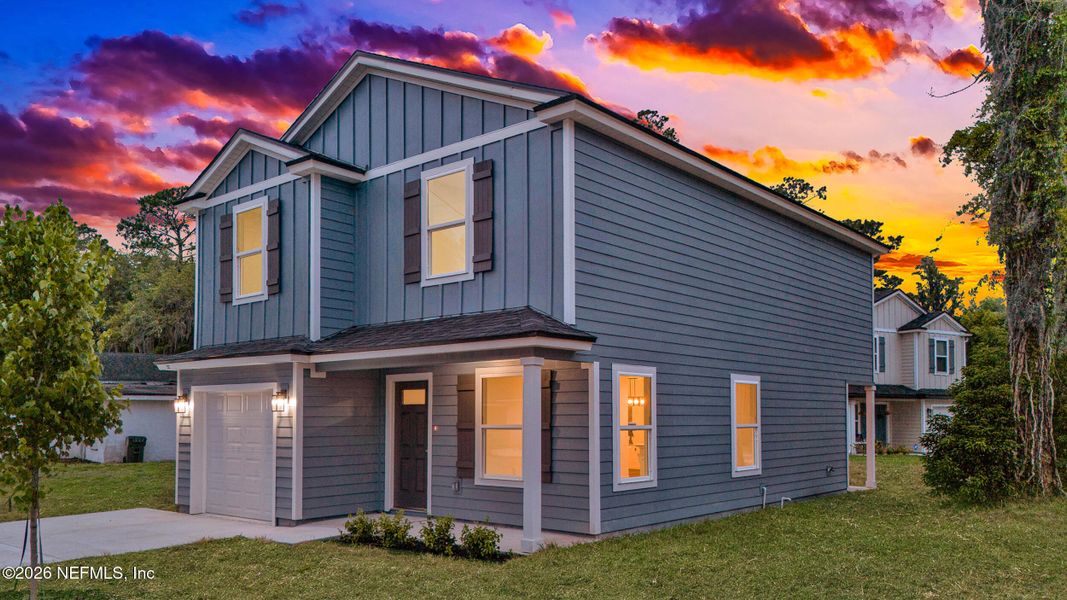 Front exterior of a new home in , Green Cove Springs, FL, highlighting curb appeal (Image 25). Front exterior of a new home in , Green Cove Springs, FL, highlighting curb appeal (Image 25).