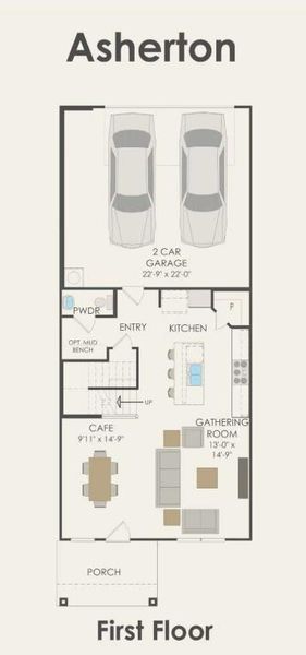 Pulte Homes, Asherton floor plan second floor