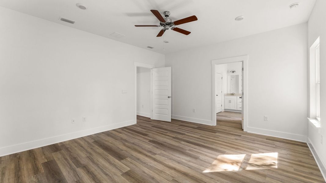 Representative unfurnished interior of a home built from the Kennedy by D.R. Horton in Holley Grove at Peach Creek, Santa Rosa Beach (Image 20). Representative unfurnished interior of a home built from the Kennedy by D.R. Horton in Holley Grove at Peach Creek, Santa Rosa Beach (Image 20).