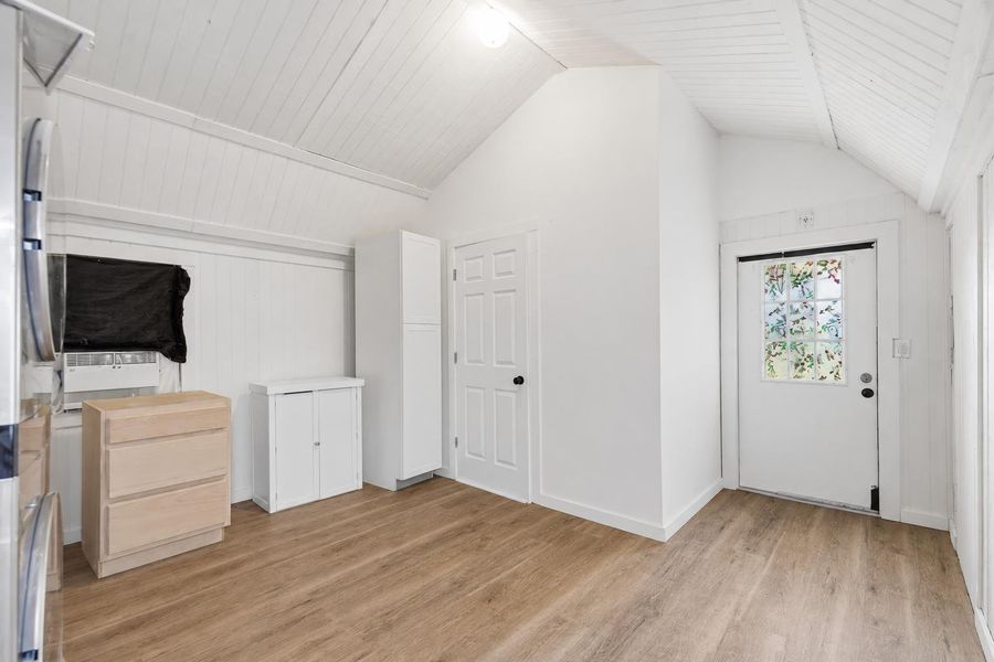 A versatile interior space where you can have an eat in kitchen.