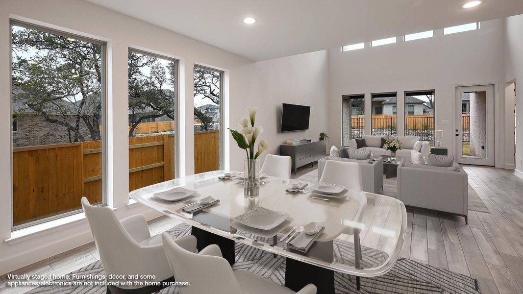 Furnished interior view inside a new home in 6 Creeks, Kyle (Image 5).