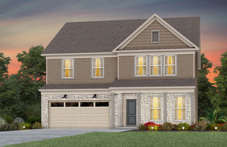 Front exterior of a new home in Forest Creek, Waxhaw, NC, highlighting curb appeal (Image 27).