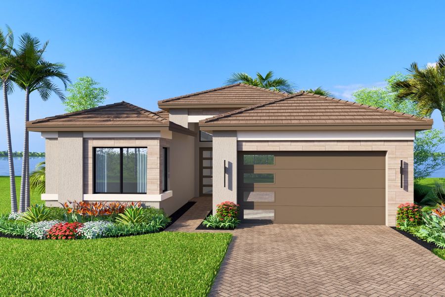 Representative exterior photo of a completed home built from the Bimini II by GL Homes in Valencia Vista at Riverland, Port St. Lucie, FL (Image 12).