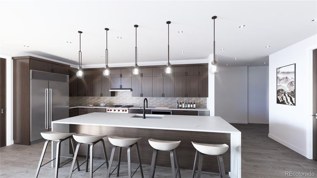 Rendering only. Actual finishes are selected by the buyer and layout varies throughout the residences.