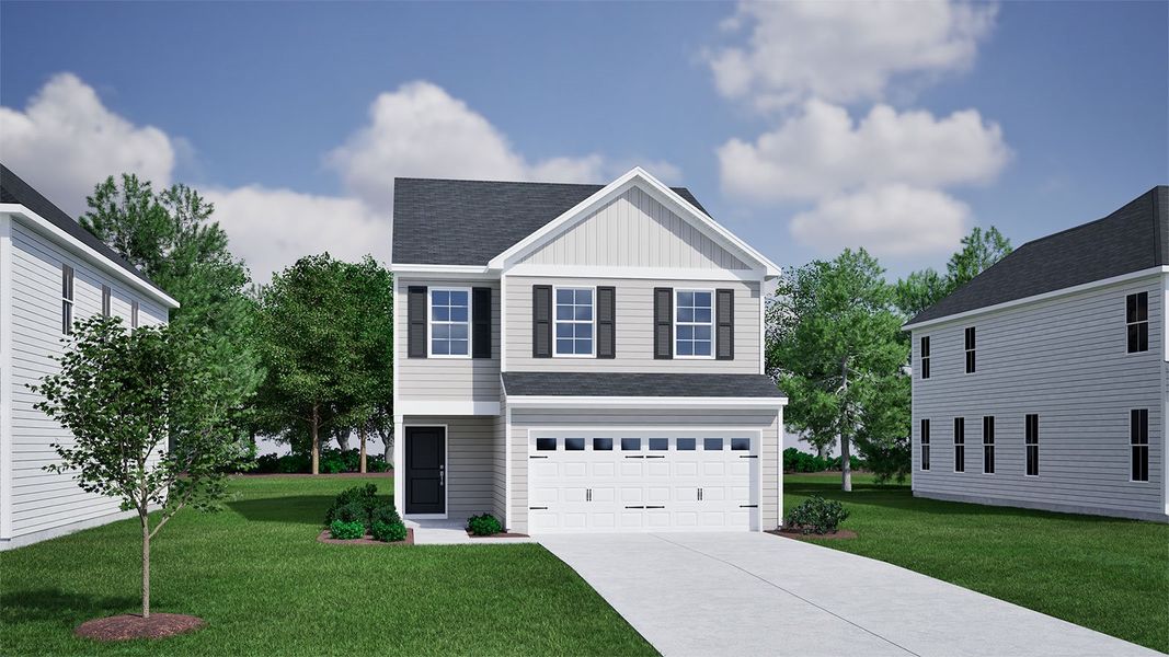 Representative exterior photo of a completed home built from the Highland - Genesis Value Collection by Mungo Homes in Bluefield, Lexington, SC (Image 12).