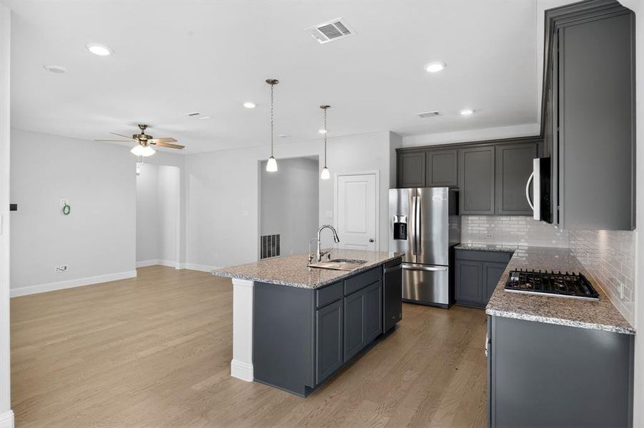 Furnished interior view inside a new home in Valencia on the Lake, Little Elm (Image 7). Furnished interior view inside a new home in Valencia on the Lake, Little Elm (Image 7).