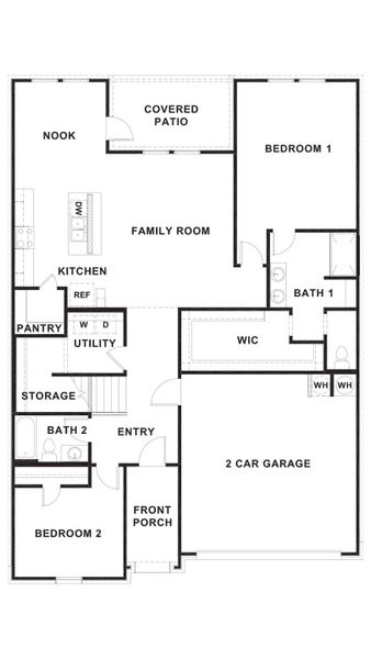 2D floor plan layout of this home in Arroyo Ranch, Seguin, TX (Image 3).
