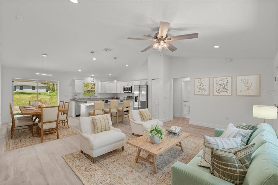 Furnished interior view inside a new home in , Dunnellon (Image 8).