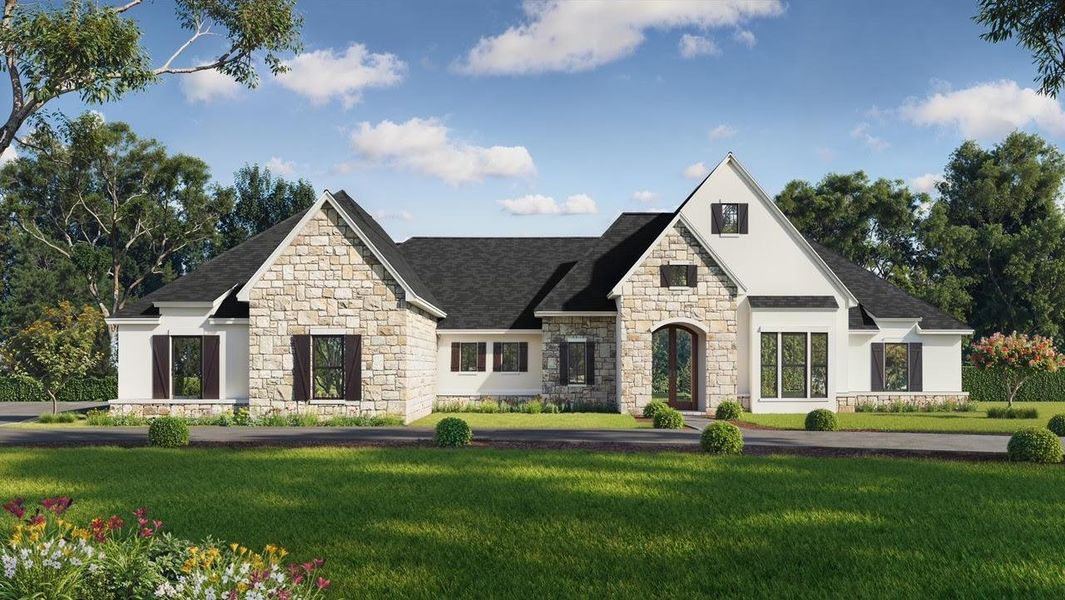 Front exterior of a new home in , Montgomery, TX, highlighting curb appeal (Image 26). Front exterior of a new home in , Montgomery, TX, highlighting curb appeal (Image 26).