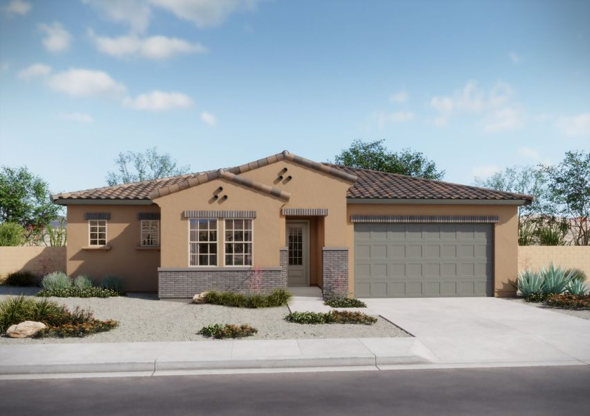 Representative exterior photo of a completed home built from the Burgundy by Mattamy Homes in Stone House, Tucson, AZ (Image 3).