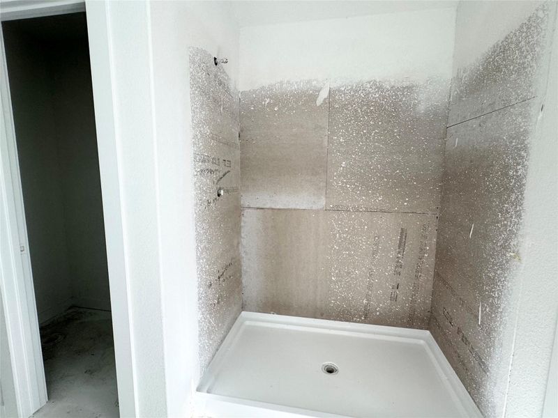 Bathroom with a shower stall