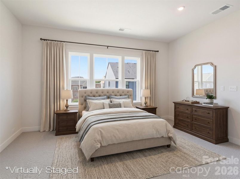 3rd floor primary bedroom - virtually staged 3rd floor primary bedroom - virtually staged