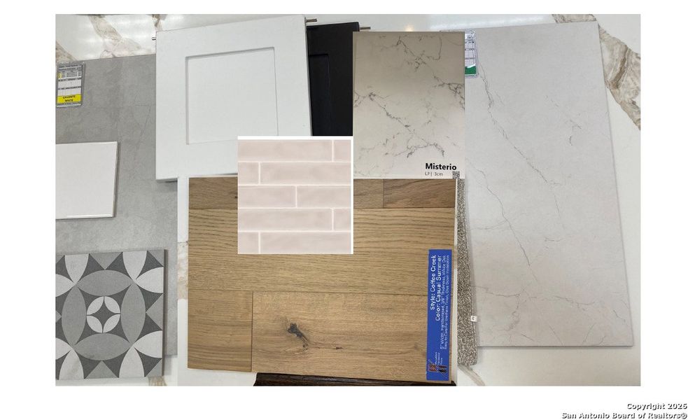 Sample of building materials used in homes in The Ranches at Creekside, Boerne (Image 33).