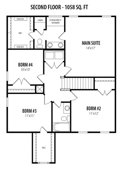 2D floor plan layout for the Palmer by RiverWILD Homes in Riverwood Ranch, Clayton, NC (Image 7).