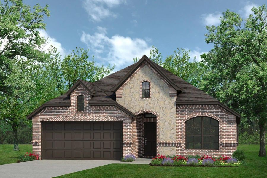 Elevation C with Stone | Concept 1912 at Chisholm Hills in Cleburne, TX by Landsea Homes