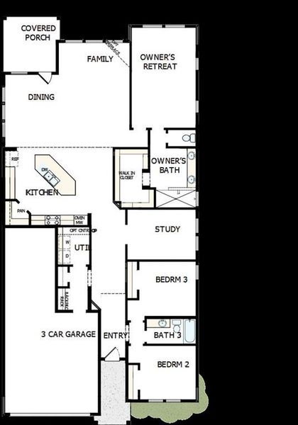 2D floor plan layout of this home in Mantua Point Classics, Van Alstyne, TX (Image 2). 2D floor plan layout of this home in Mantua Point Classics, Van Alstyne, TX (Image 2).