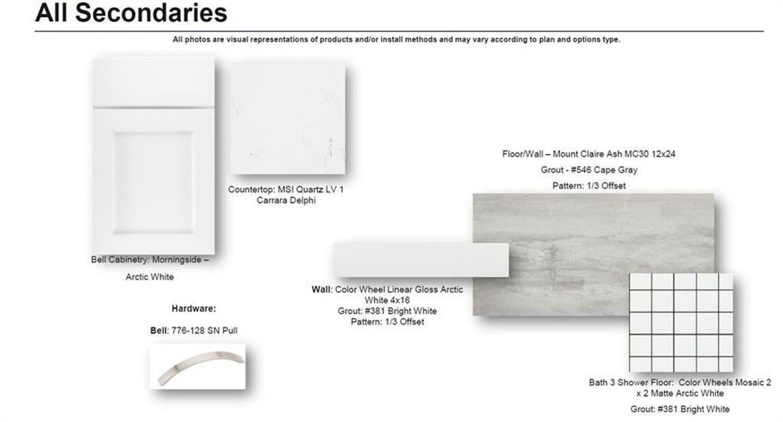 Secondary Bath design finishes