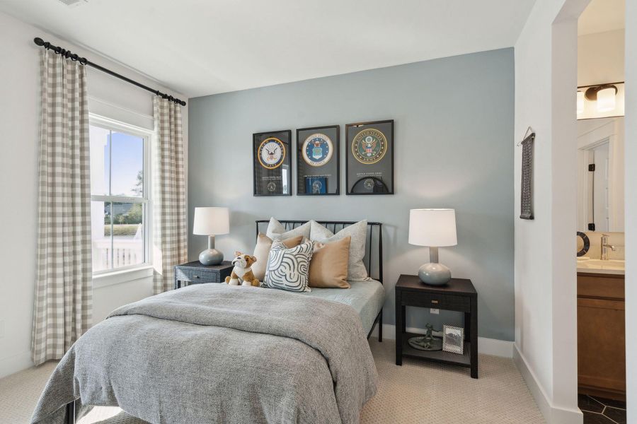 Furnished interior view inside a new home in Tidewater at Lakes of Cane Bay, Summerville (Image 21).