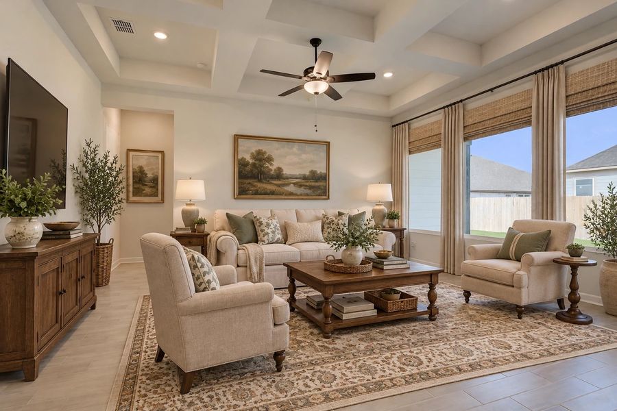 Representative furnished interior of a home built from the Kerrville by Ashton Woods in Saddlebrook Ranch, Schertz (Image 12). Representative furnished interior of a home built from the Kerrville by Ashton Woods in Saddlebrook Ranch, Schertz (Image 12).