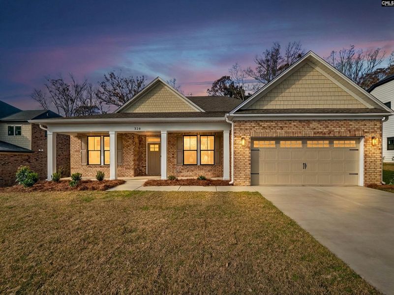 Front exterior of a new home in Collins Cove, Chapin, SC, highlighting curb appeal (Image 23).