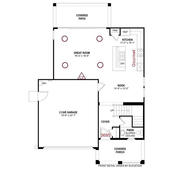 2D floor plan layout of this home in Redwood Valley at Acclaim, Avondale, AZ (Image 2).
