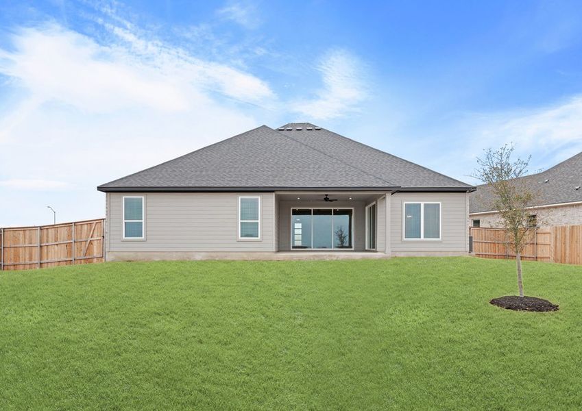 The Fairview has a covered back patio.
