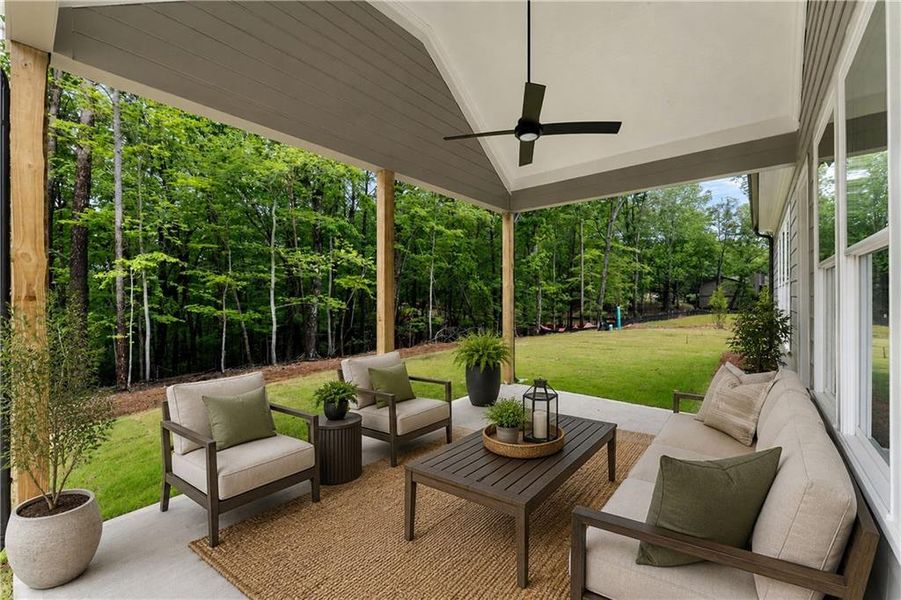 Exterior details and patio area of a home in Lake Arrowhead, Waleska (Image 4). Exterior details and patio area of a home in Lake Arrowhead, Waleska (Image 4).