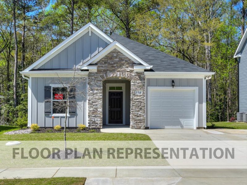 Front Exterior Floorplan Representation Photo Elevation A | The 1490 Plan by Ivey Homes Front Exterior Floorplan Representation Photo Elevation A | The 1490 Plan by Ivey Homes