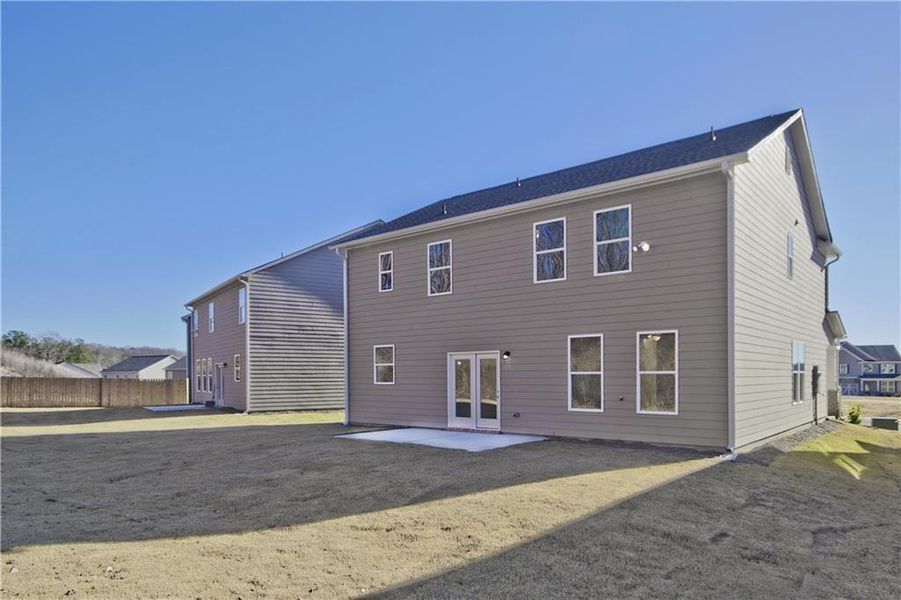 Exterior details and patio area of a home in Clark Farms, Flowery Branch (Image 18). Exterior details and patio area of a home in Clark Farms, Flowery Branch (Image 18).