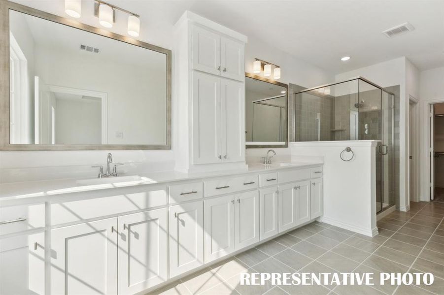 A beautiful owner's bath designed and built for two!  REPRESENTATIVE PHOTO