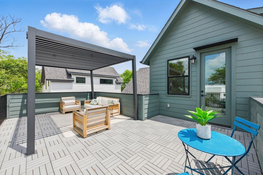 View of patio with an outdoor living space View of patio with an outdoor living space