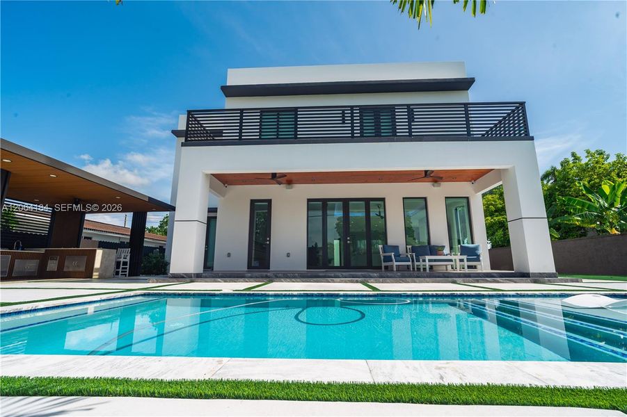 Exterior details and patio area of a home in , Miami (Image 34). Exterior details and patio area of a home in , Miami (Image 34).